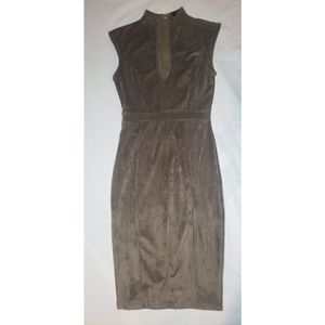 Olive Suede Dress